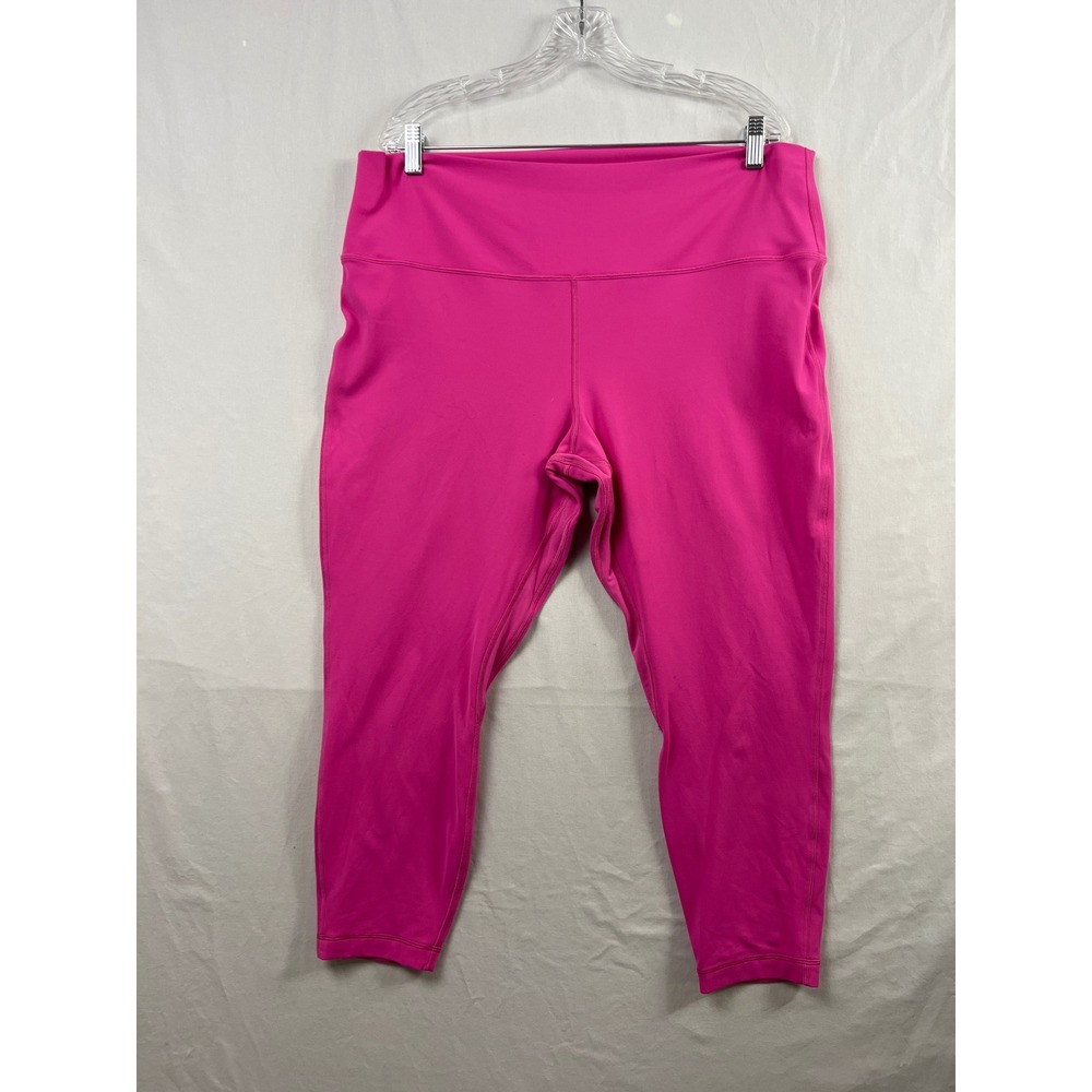 Lululemon Wunder Train Crop Pant Women Size 20 Sonic Pink High Rise Leggings